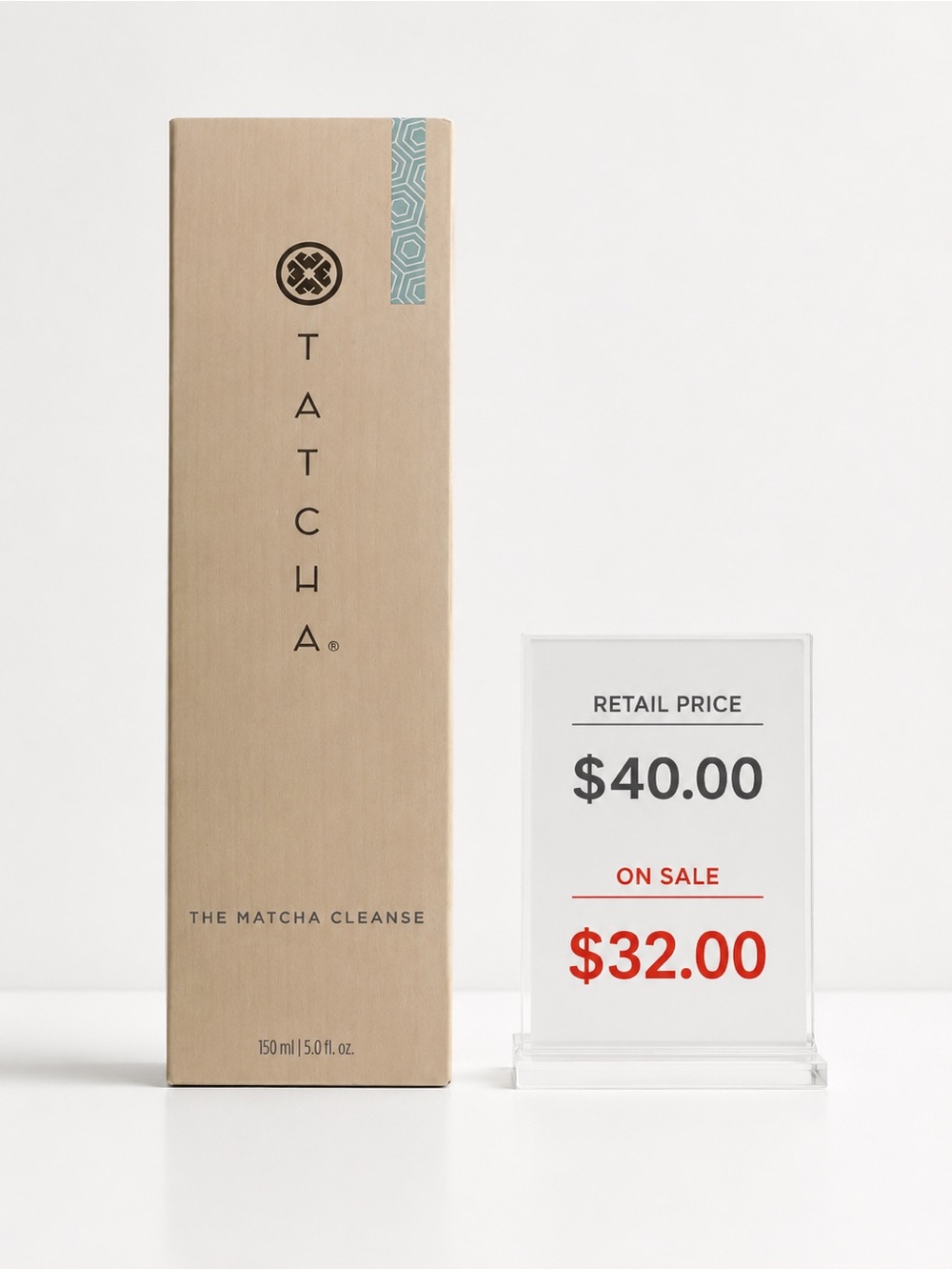 Tatcha Matcha Cleanse Facial Cleanser - Tan & Teal Accent
